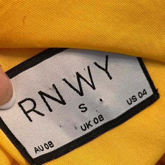 Runaway the Label Yellow Sordec Cutout One Shoulder Dress Small - Picture 10 of 13